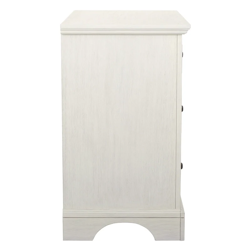 White 3-Drawer Chest, Farmhouse Style, 1-Person Assembly