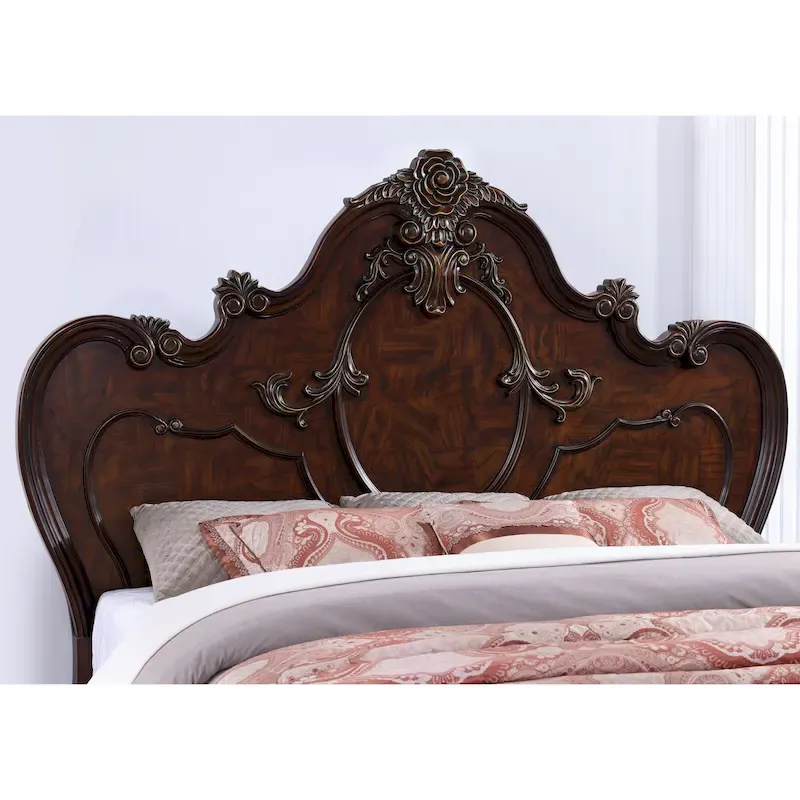 Traditional Solid Wood Panel Bed