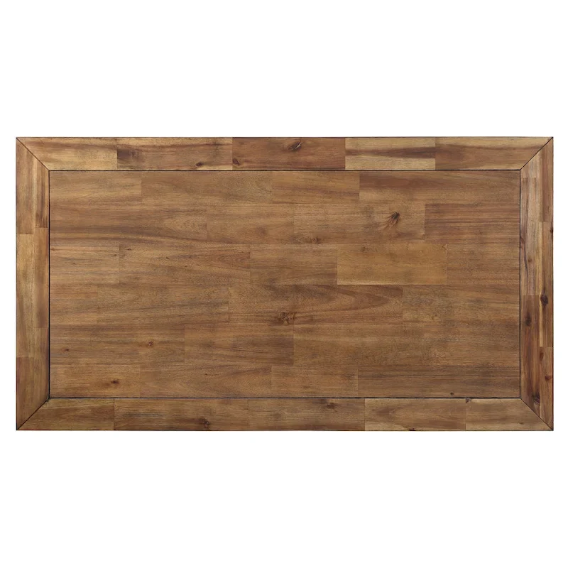 Leyburn Industrial Wood and Metal Coffee Table with Casters