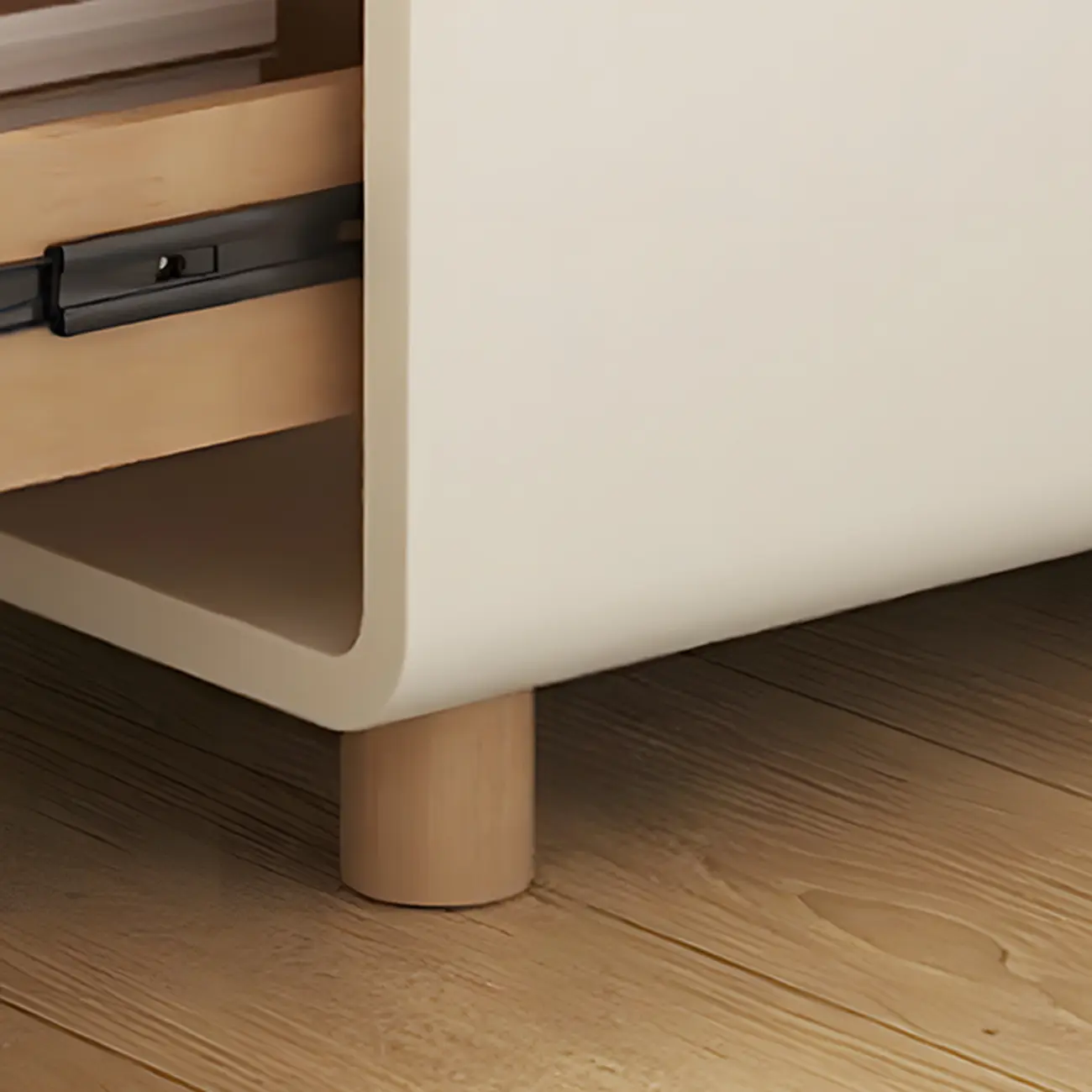 Bedroom Off-White Wooden Two Drawer Nightstand