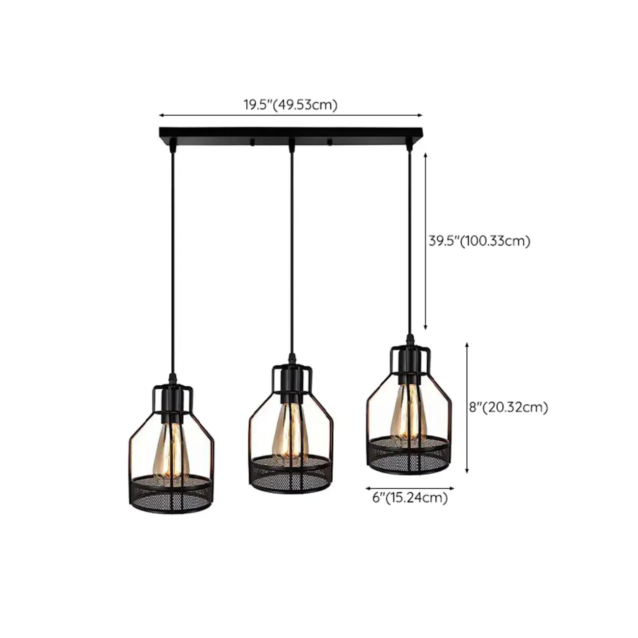 Industrial 4-Light Black Metal Bottle Pendant Light