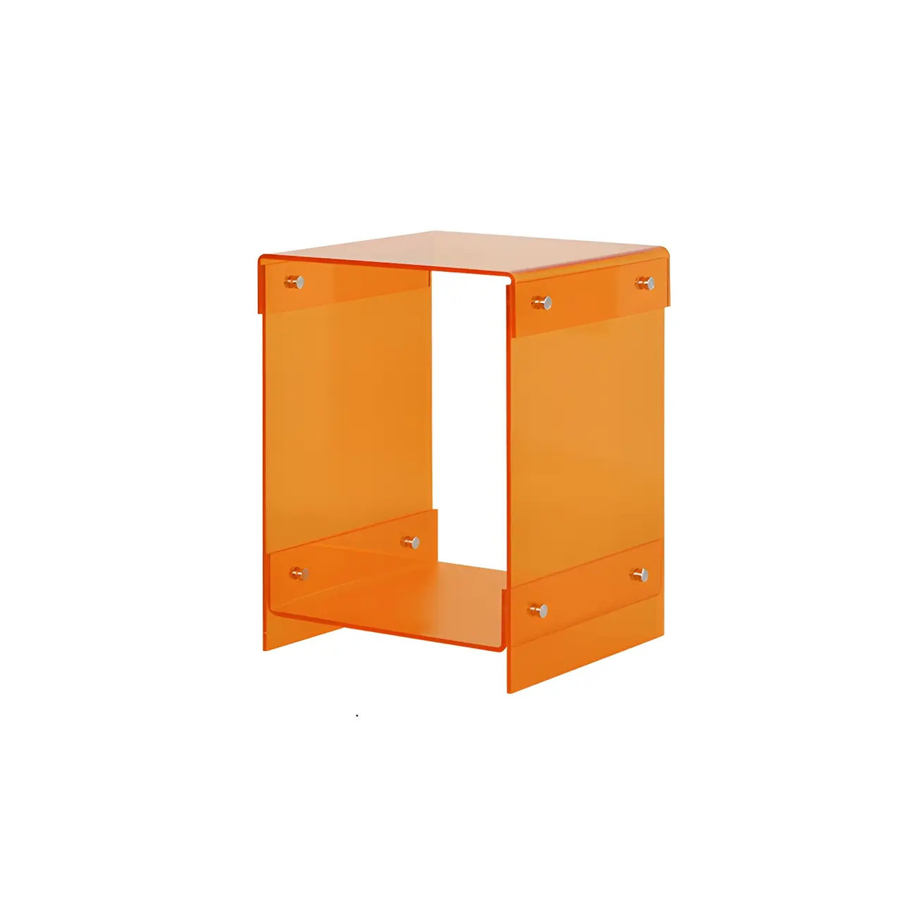 Modern Acrylic Bedside Table with Shelf