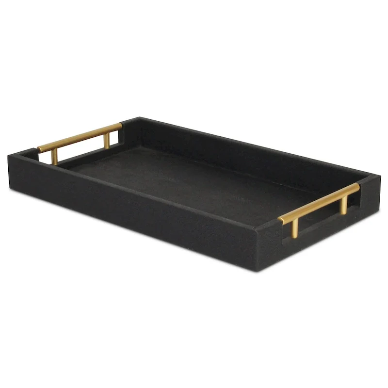 Lusan Faux Shagreen Tray with Handles