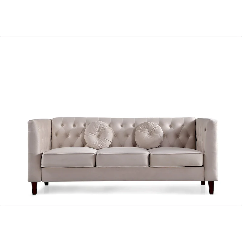 Classic Chesterfield Sofa - Tufted Upholstered Living Room Sofa