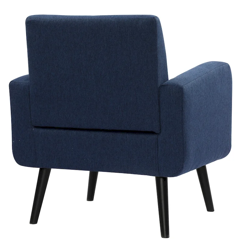 Mid-Century Modern Accent Chair with Tufted Back, Armrests, Polyester Fabric Upholstery, 29.75