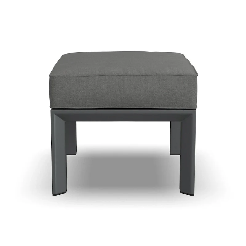 Grayton Gray Aluminum Ottoman - 26 x 18 x 21
