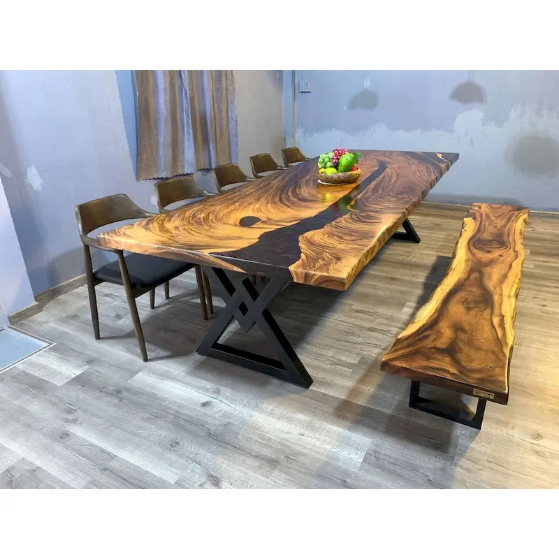 Sundaland 118 Large Slap Live Edge Dining Table