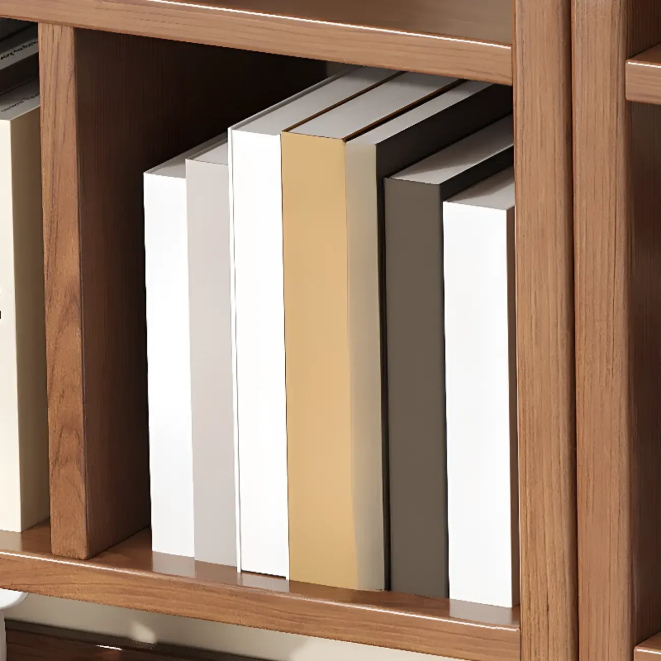 Rectangle Multi-Shelf Open Back Brown Wood Bookcase