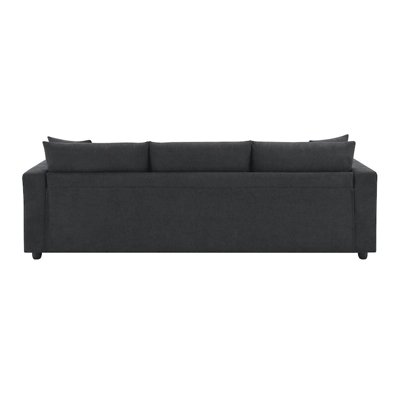 Modern Sectional Sofa,L-shaped Couch Set with 2 Free pillows,4-seat Polyester Fabric Couch Set with Convertible Ottoman