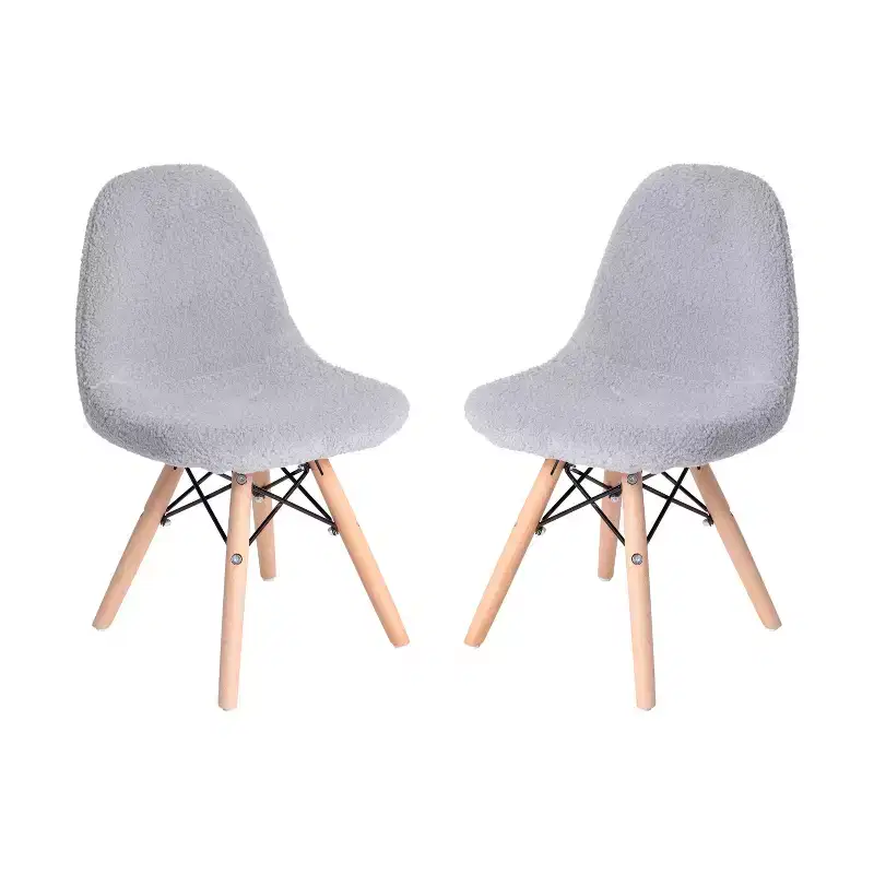 Merrick Lane Set of 2 Children's Lyon Faux Shearling Accent Chairs, Modern Accent Chair For Bedroom, Entryway, and Living Room