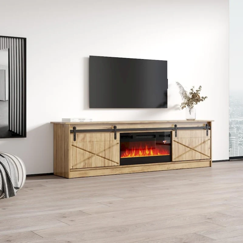 Granero BL-EF Electric Fireplace 79  TV Stand