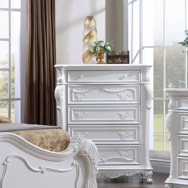 Furniture of America Eugene Traditional Solid Wood 6-Piece Panel Bedroom Set