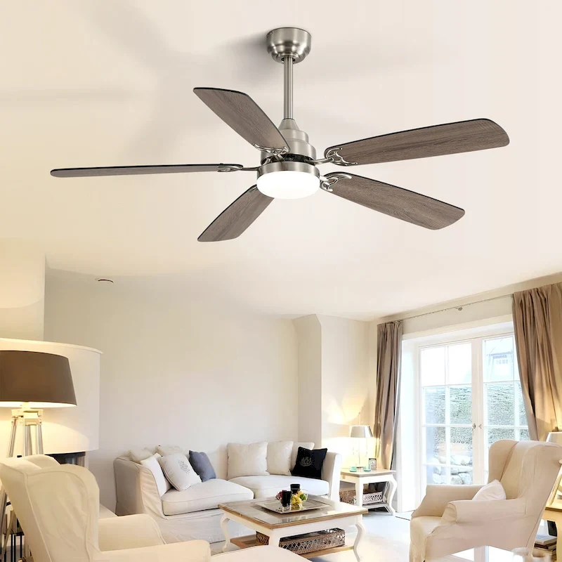 52 inch Ceiling Fan with Remote,Flush Mount and Downrd Mount,Dual Blade Finish,3CCT LED Light,Plywood Blades - 52 inches