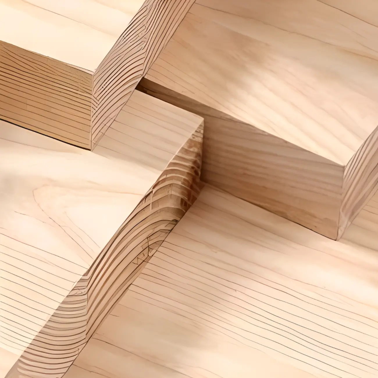 Modern Ash Wood Console Table with Sculptural Base