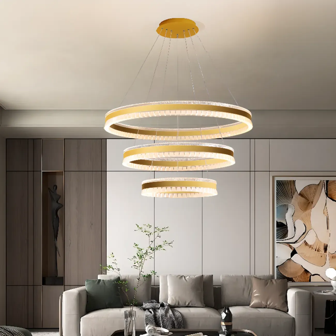 Stylish Modern Circle Tiered Ring LED Chandelier