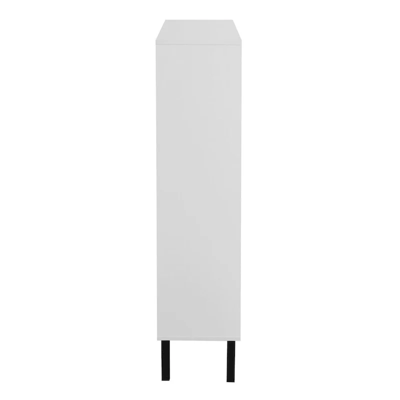 Freestanding Shoe Cabinet with Drawers, Metal Legs, and Flip Drawers