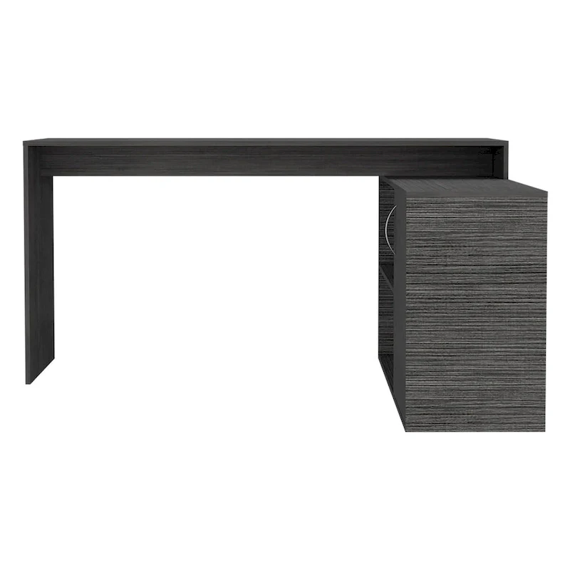 L-Shaped Desk for Office,Living Room ,Apartment, Smokey Oak
