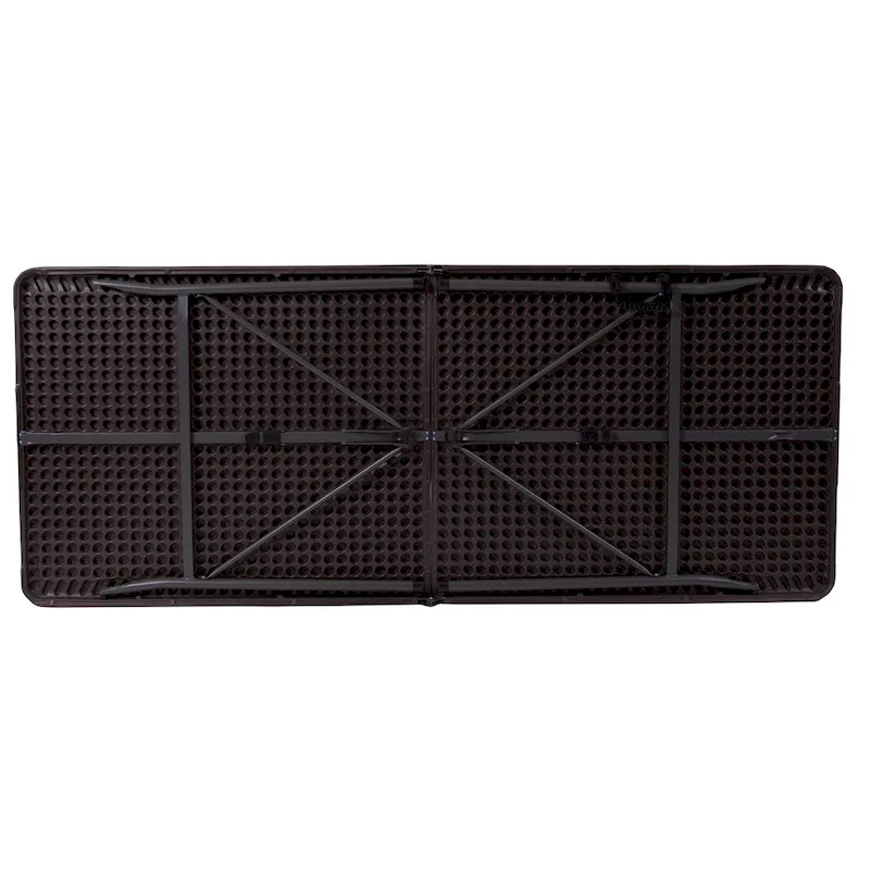 30W x 72L Bi-Fold Plastic Banquet and Event Folding Table with Carrying Handle - 72D x 30W x 29H