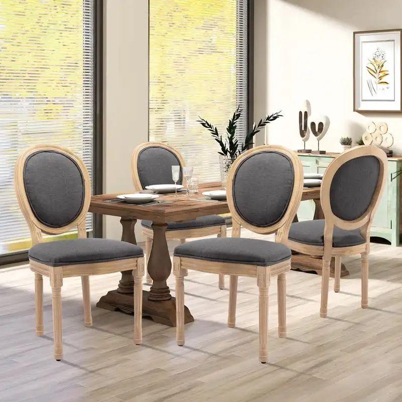 French Dining Chair with Nailhead Trim Set of 4