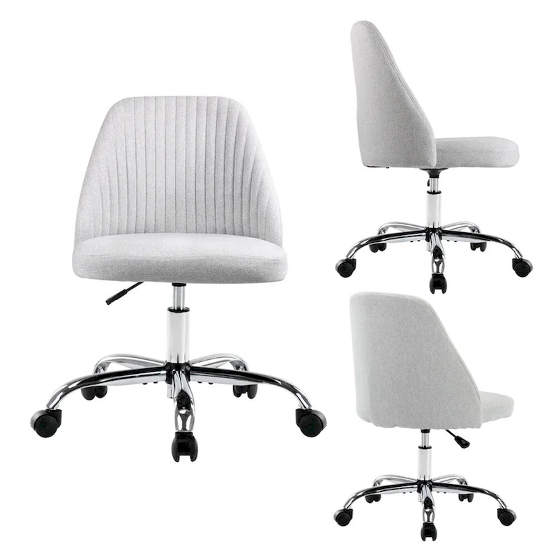 Modern Upholstered Home Office Chair Swivel Arm Desk Chair Task Chair