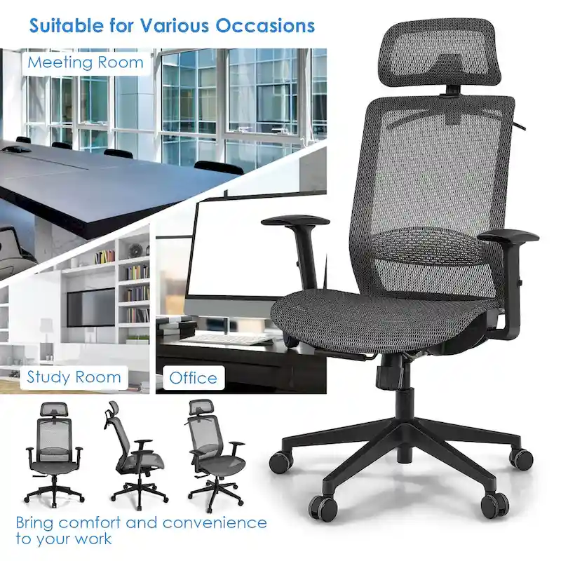 Costway Ergonomic High Back Mesh Office Chair Recliner Task Chair - See Details