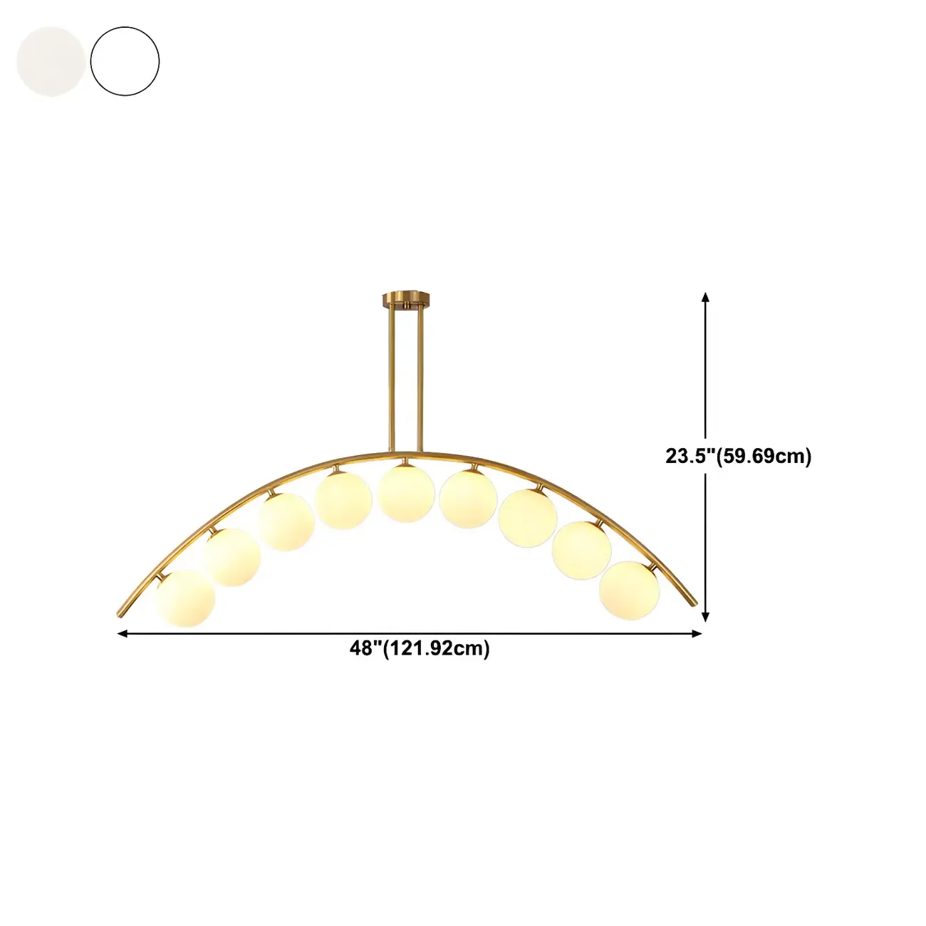 Trendy Modern Gold Arc Multi-Light Island Pendant