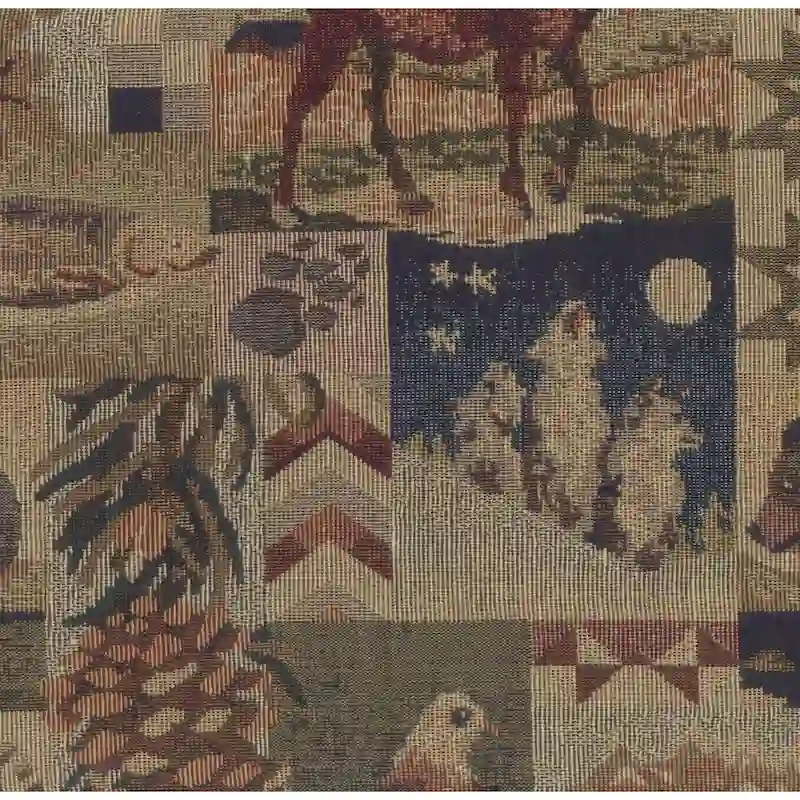 Bali 18-inch Footstool with Tapestry Cushion