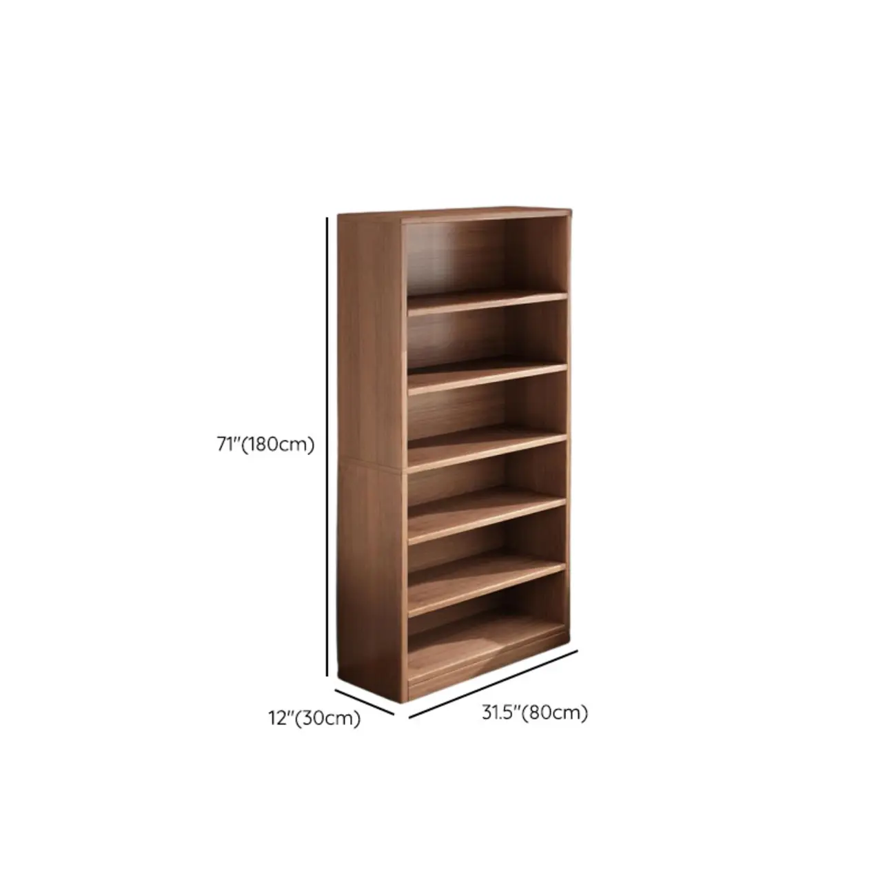 Brown Vertical Multi Tier Closed Back Wood Bookshelves