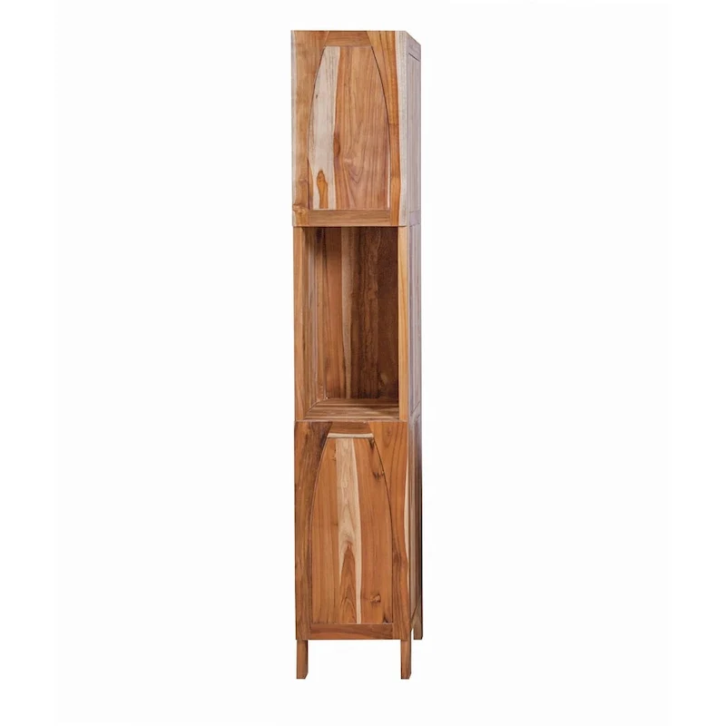 Tranquility Solid Teak Bathroom Linen Tower Closet in EarthyTeak Finish