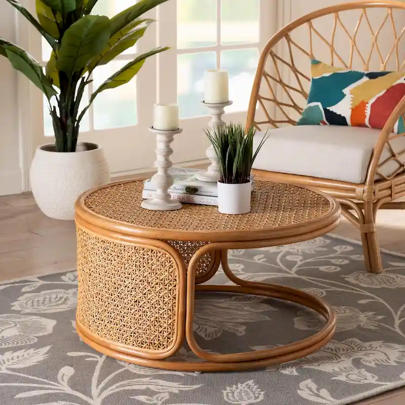 Eldon Bohemian Honey Rattan Coffee Table