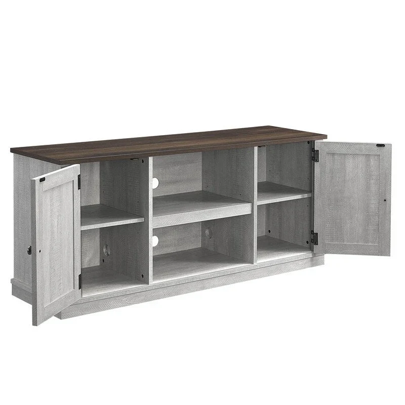 Industrial 3-Shelf Narrow End Table – Brown / Grey / Oak / Yellow