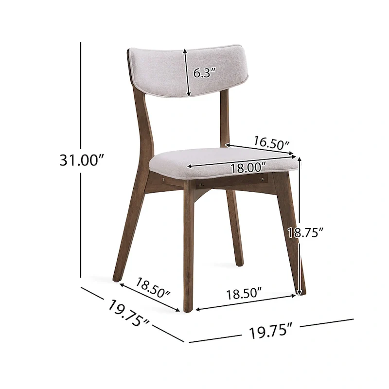 Mid-Century 5-Piece Wood Rectangle Dining Set with Chairs