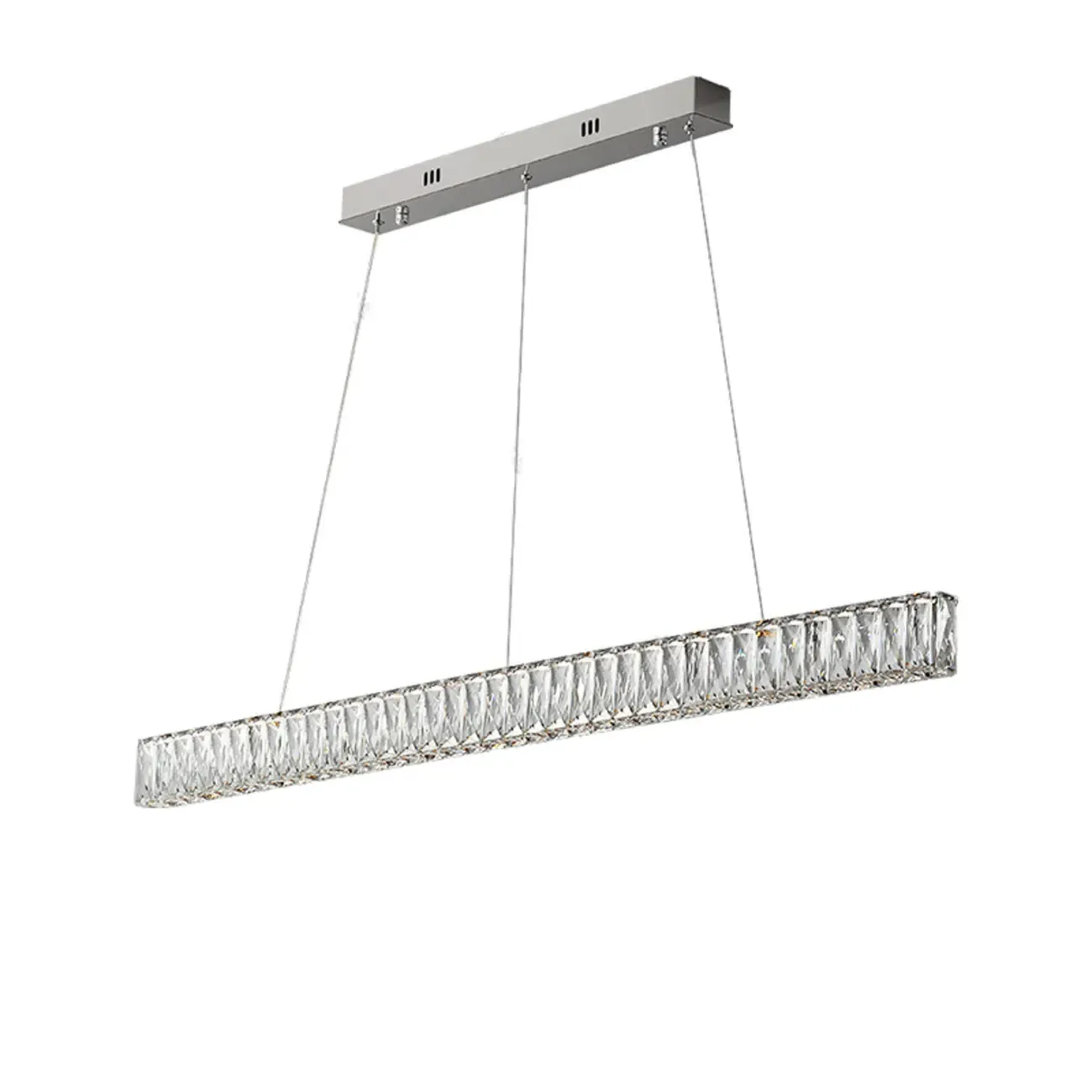 Rectangle Crystal Kitchen Island Pendant Light Dimmable LED