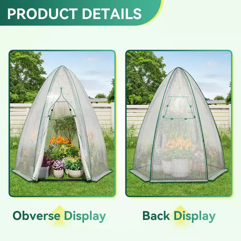 UPTIOT All-Season Greenhouse with Roll-Up Mesh Window & Multi-Weather Protection