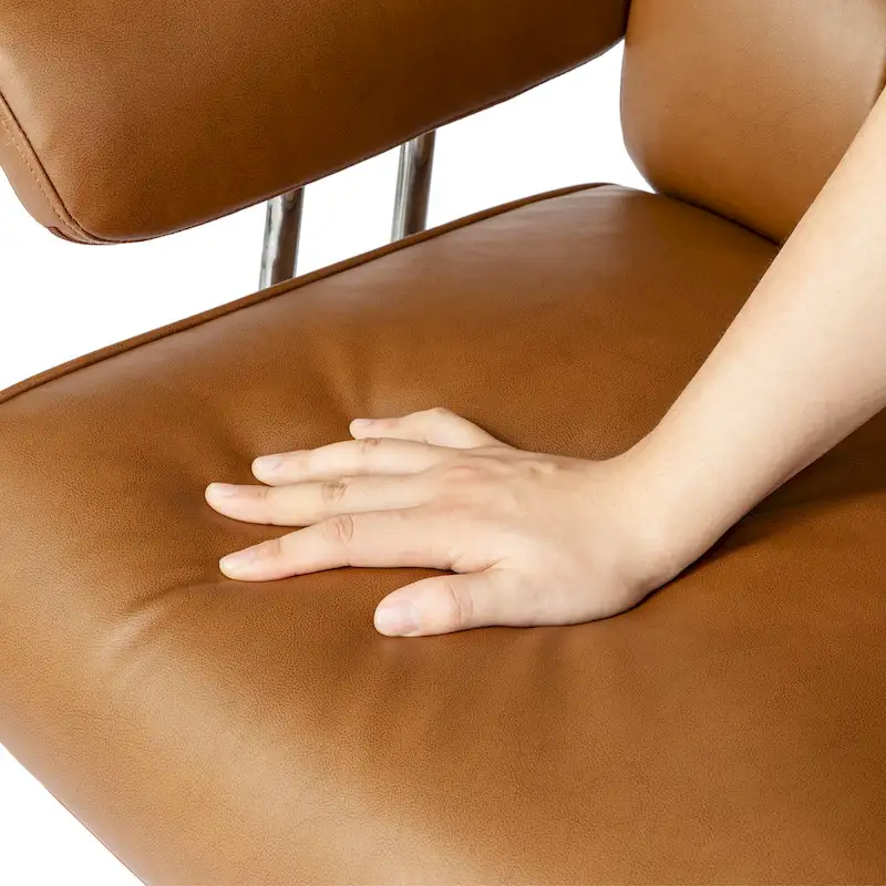 Ergonomic High-Back Office Chair with PU Leather, 360° Swivel, Height Adjustable, Tufted Design