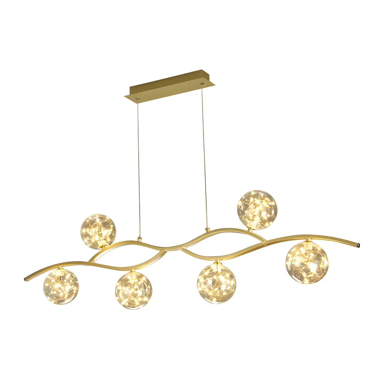 Modern Adjustable Clear Glass LED Pendant Light