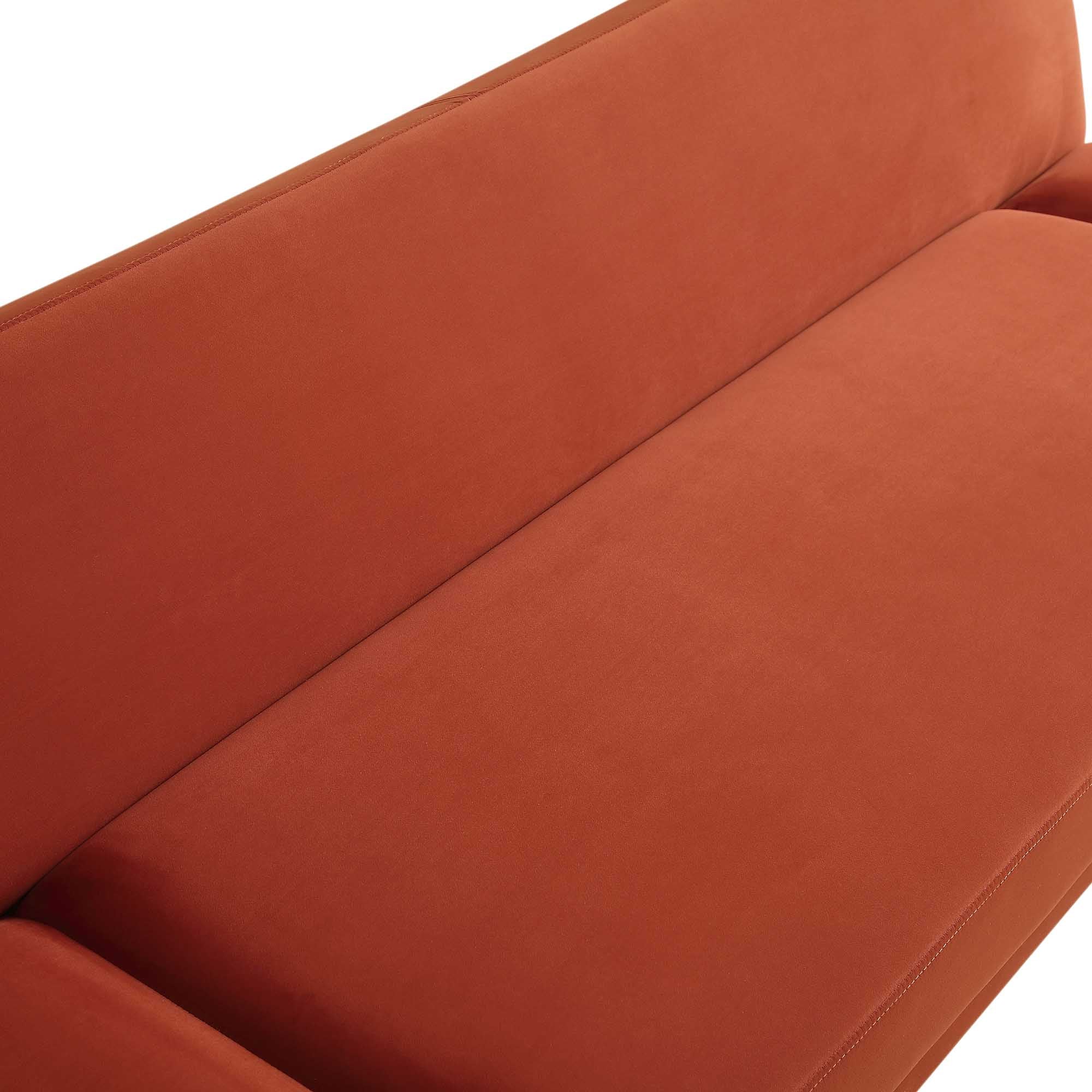 2-Seater Sofa Bed, Rust Velvet