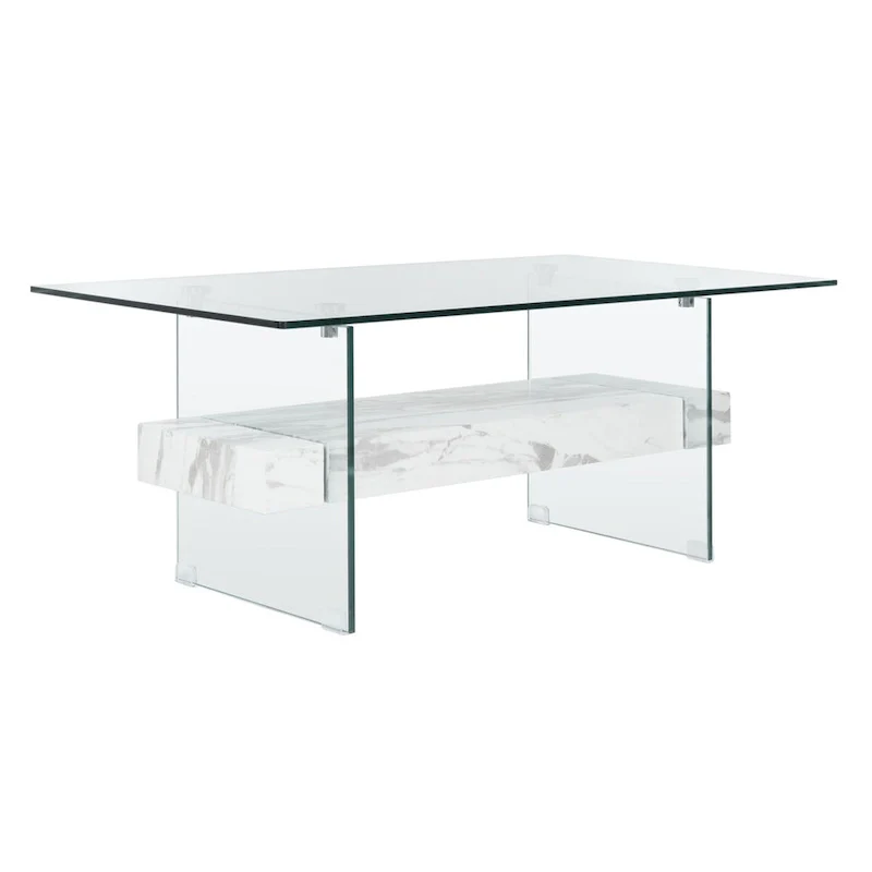 Modern Glass Coffee Table - 43.3 x 23.6 x 16.5
