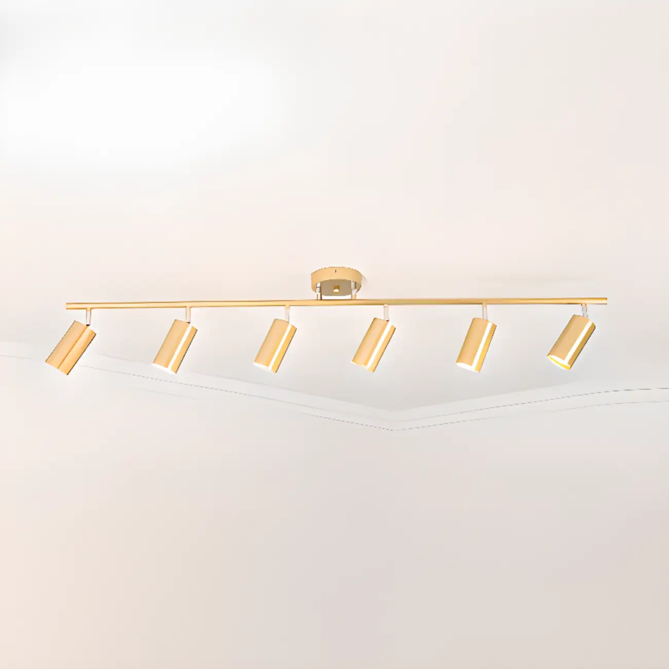 Modern Cylinder Semi-Flush Mount Metal Track Light