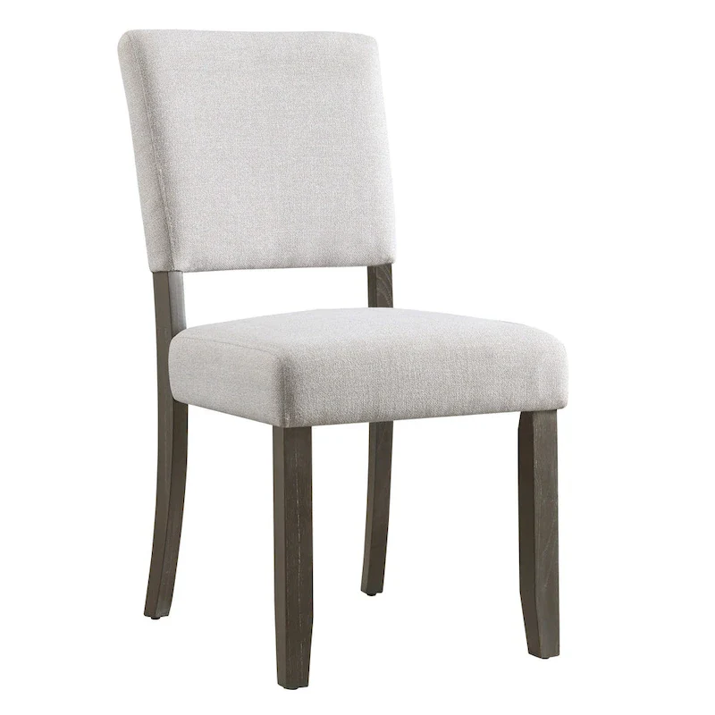 Upholstered Back Dining Chair with Wood Base Set of 2