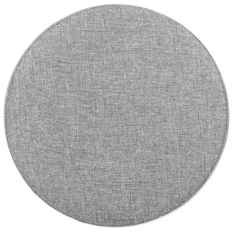 BirdRock Home Linen Foot Stool Ottoman with Metal Base - Grey