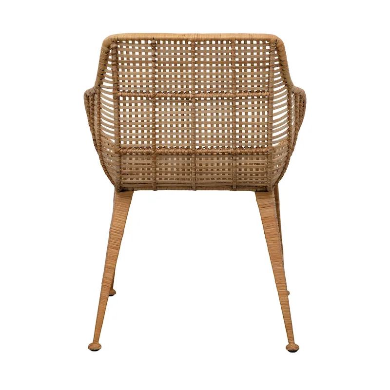 Rattan and Metal Arm Chair