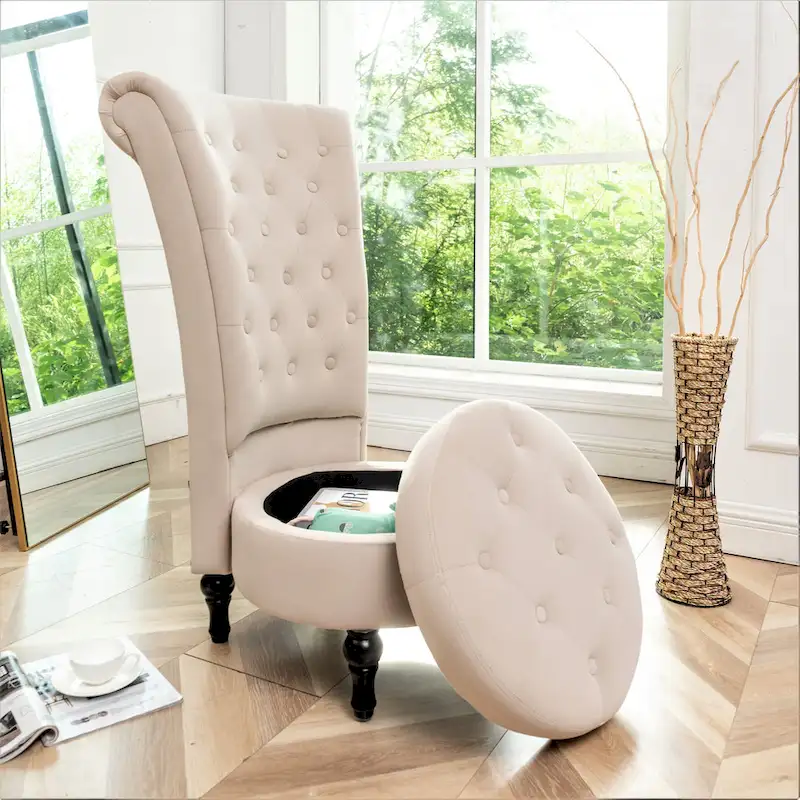 Gosser 20 Wide Velvet High Back Vanity Chair