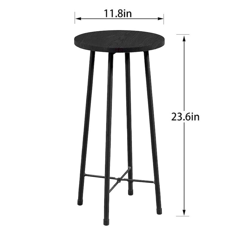 35.4  High Round Bar Table, Industrial Style Wood Top Bistro Pub/Breakfast Table