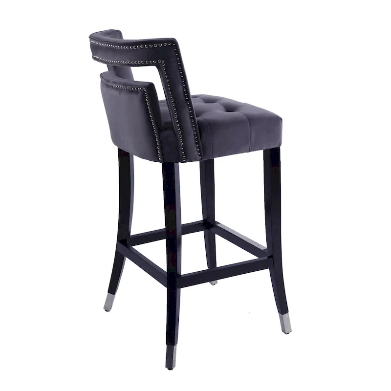 Suede Velvet Barstool with nailheads Dining Room Chair