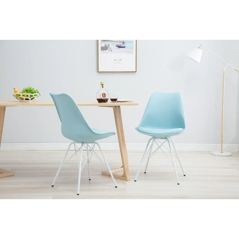 Mid-Century Modern Set of 2 Dining Room Chairs - N/A