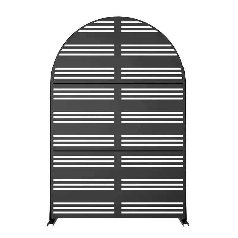 72 x 47 inch Black Metal Outdoor Private Screen