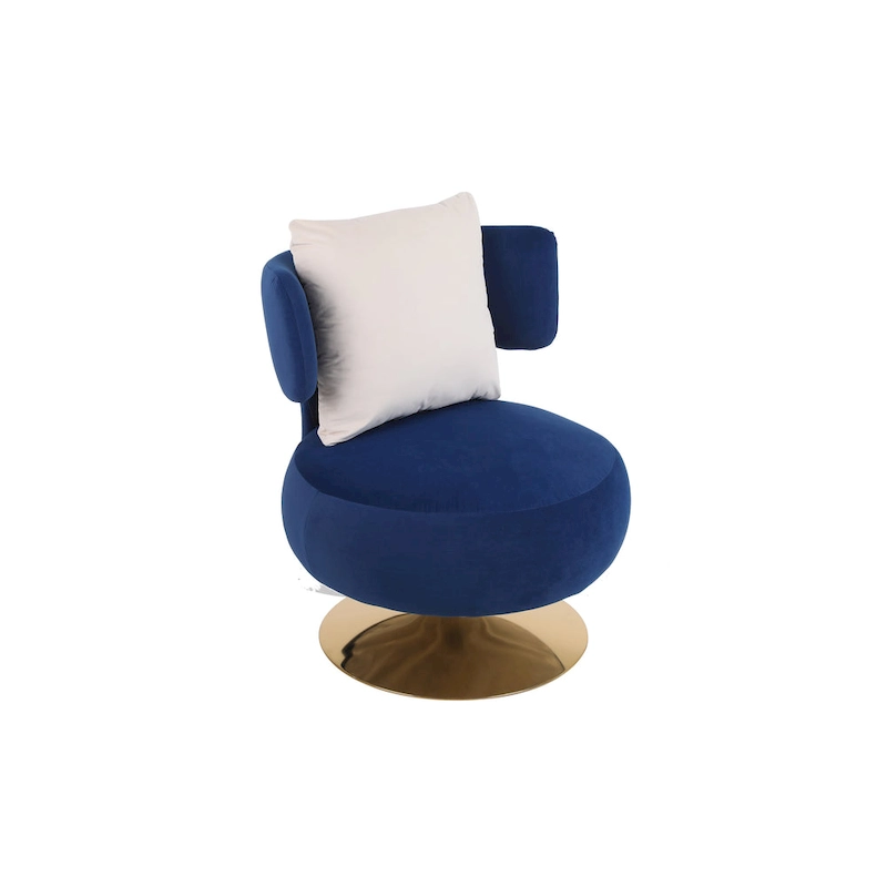Fabric Swivel Round Barrel Chair