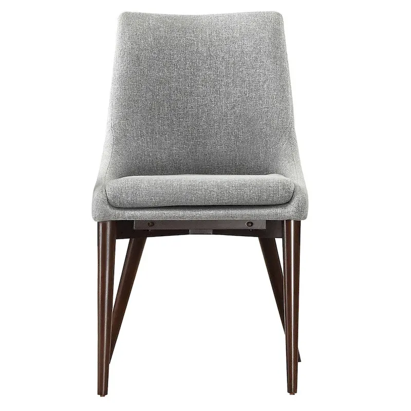 Sasha Mid-century Grey Fabric Upholstered Tapered Leg Dining Chairs (Set of 2)