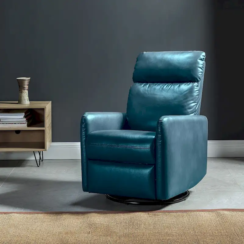 Leather Manual Swivel Recliner